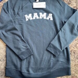 NEW Isabel Maternity Long Sleeve MAMA Embroidered Pullover Sweatshirt Size XL